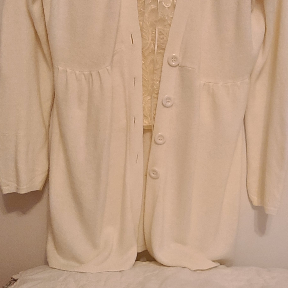 Cream color super soft  cottagecore button down Cardigan.